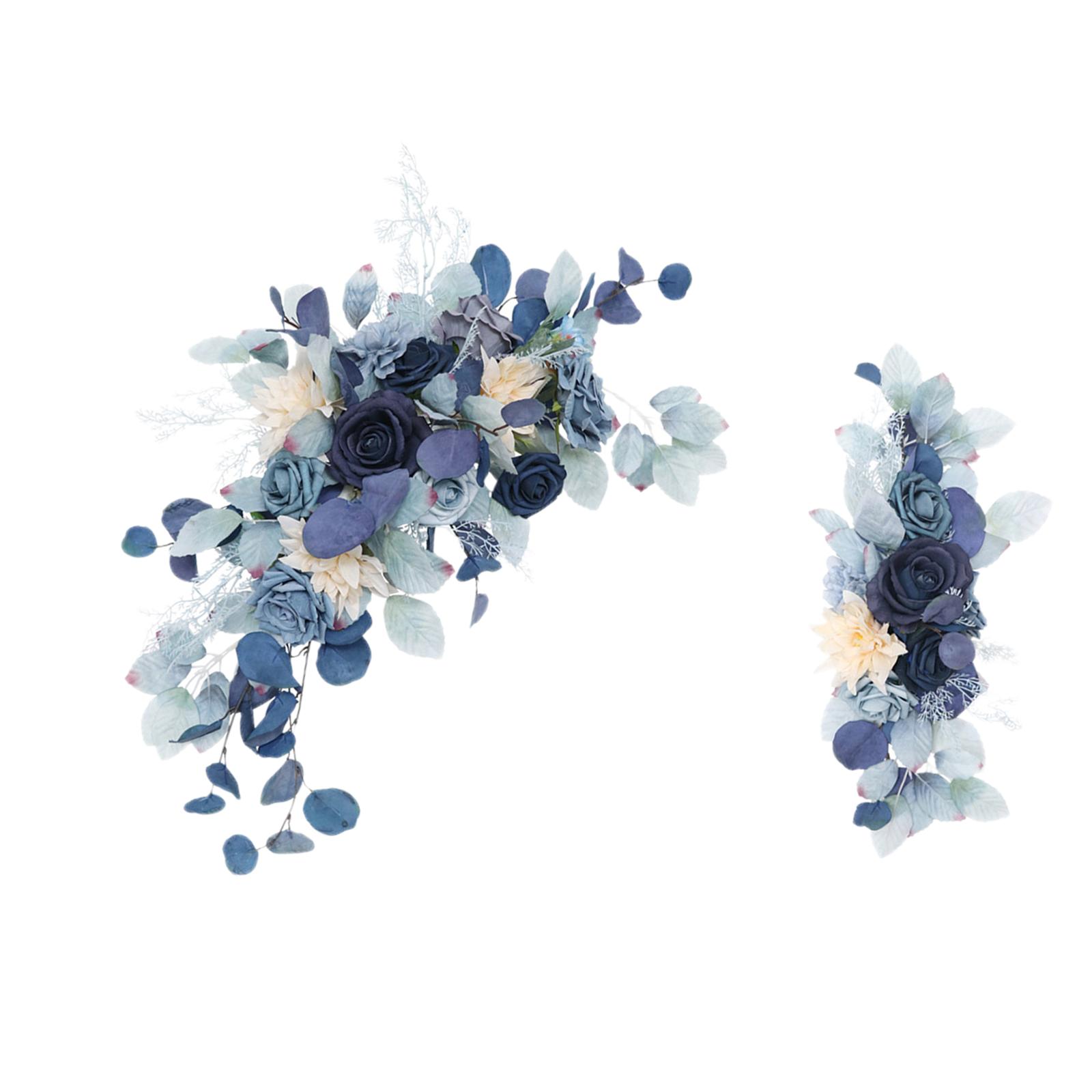 Bothyi - Arco De Flores De Boda Con Guirnalda De Hojas Para Decoración De Ceremonia, 2 Uds., Azul