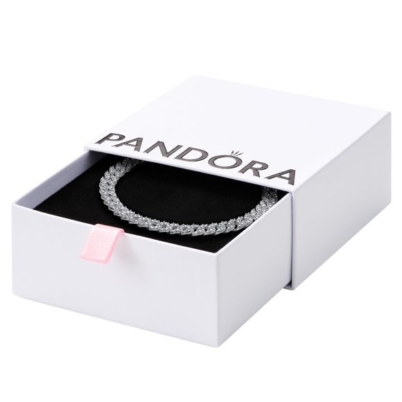 Brazalete PANDORA Timeless Pavé Cuban Chain de plata de ley