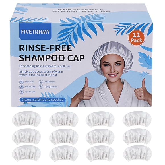 Gorros de champú SANPUK, paquete de 12, sin enjuague y sin agua