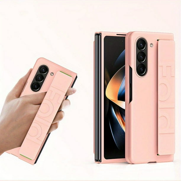 For Samsung Z Fold4 Mobile Phone Case Elastic Wrist Strap One Flap Folding Screen PC Case