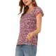 thumbnail image 4 of INSPIRE CHIC Blusa Floral de Mujer para el Día de San Valentín, Cuello Cuadrado Casual de Verano, Camisa de Chifón con Volantes y Manga Corta S Rojo Vino, 4 of 8