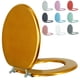thumbnail image 1 of Asiento de Inodoro Redondo de Madera BLOFDE Dorado Brillante con Bisagras de Zinc, 1 of 5