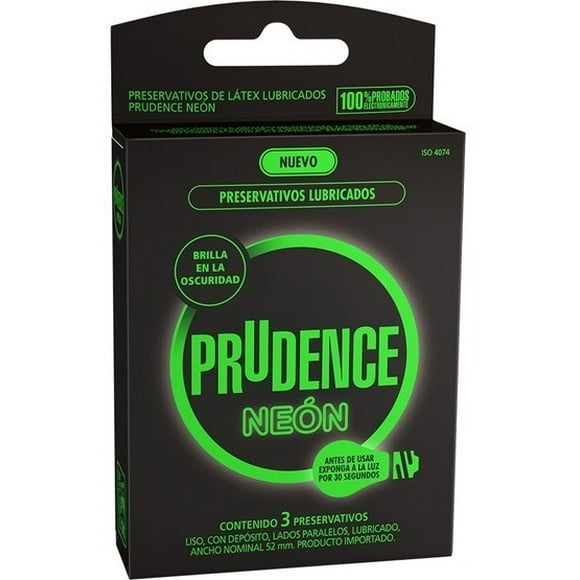 Preservativo Prudence Neón, 1 Caja, 3 Unidades