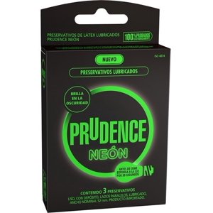 Dkt - Preservativo Prudence Neón, 1 Caja, 3 Unidades