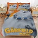 thumbnail image 1 of Juego de cama de tres piezas con diseño de gato de dibujos animados, suave y adorable, con funda nórdica y fundas de almohada., 1 of 3