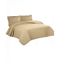 Genérico - Cubrecama Con Detalles De Pompones King Color Beige