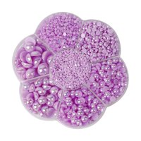 Magideal - 2800 Piezas De Tamaño , Medias , Adornos Para Prendas, De Brillo Satinado, Parte Trasera Plana, Sueltas Para Joyería, , Púrpura Violeta