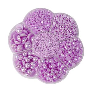 Magideal - 2800 Piezas De Tamaño , Medias , Adornos Para Prendas, De Brillo Satinado, Parte Trasera Plana, Sueltas Para Joyería, , Púrpura Violeta