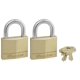 thumbnail image 1 of Padlock Master Lock 140T de latón macizo con llave, paquete de 2, 1 of 6