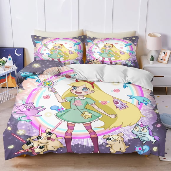 The Powerpuff Girls Bedding Set Duvet Cover 3D Children'S Cute Printed Cartoon 100% Polyester 3-Piece Set 1 Quilt Cover