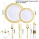 thumbnail image 2 of Juego de vajilla WELLIFE Gold Plastic 350 piezas con servilletas, 2 of 8