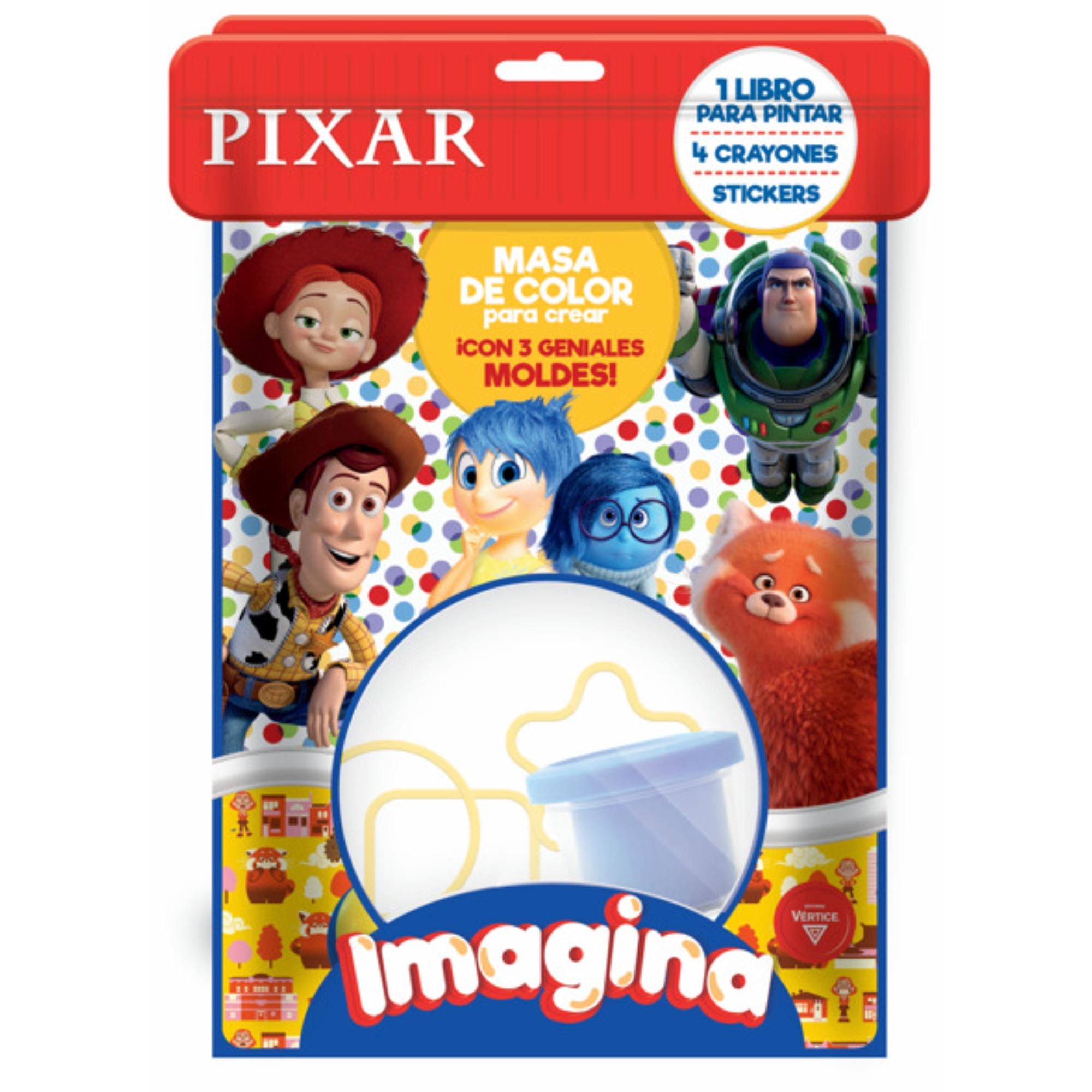 Libro Para Pintar + Mini Masas + 4 Crayones Pixar Vertice