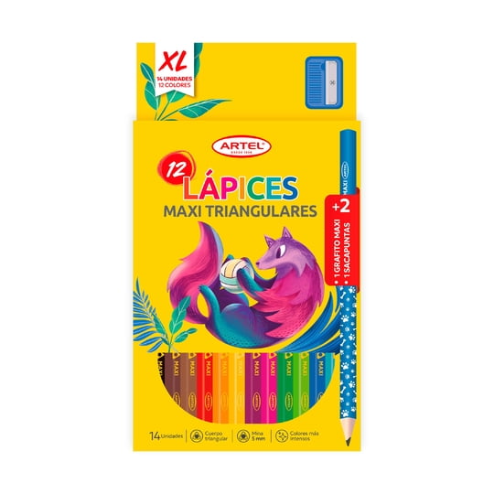 12 Lapices De Colores Maxi 5m Artel