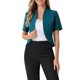 thumbnail image 1 of INSPIRE CHIC Blazer de Trabajo para Mujer sin Cuello con Frente Abierto y Cárdigan Recortado L Azul Verde, 1 of 6