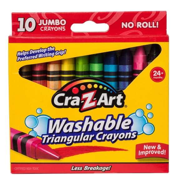 Crayones Jumbo Lavables Triangulares CraZArt 10 Colores