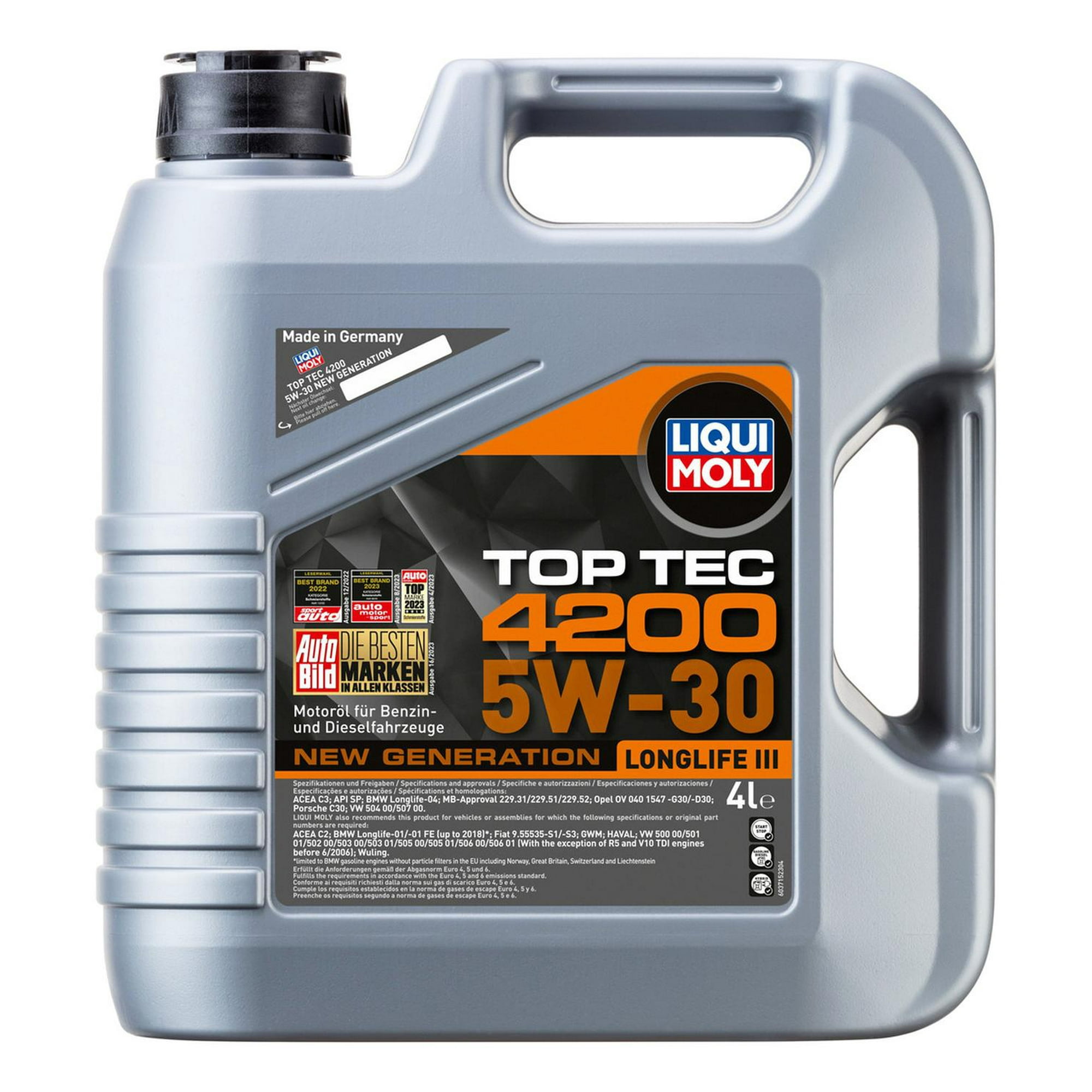 Aceite Motor Top Tec 4200 Longlife Ill 5w30 Liqui Moly 4lts Amarillo