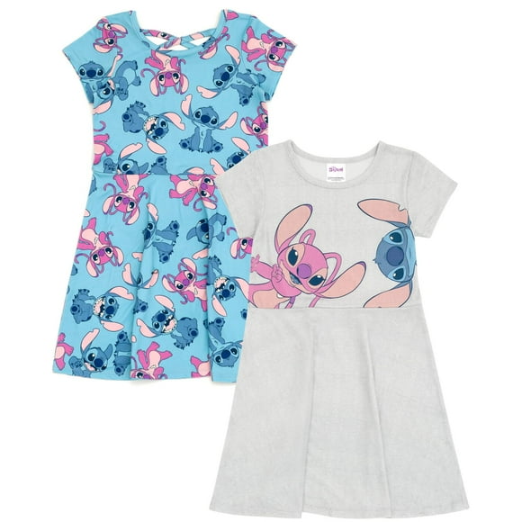 Vestidos de skater Disney Lilo & Stitch Angel para niñas grandes azul/gris