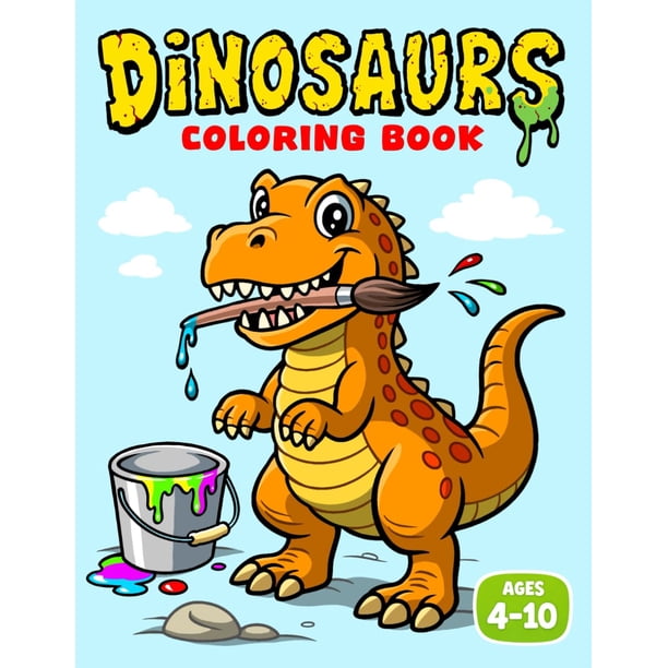 Libro para colorear de dinosaurios, publicación independiente, para edades de 4 a 10 años