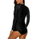 thumbnail image 4 of Camiseta de natación de manga larga con cremallera frontal y protección solar para mujer, 4 of 5
