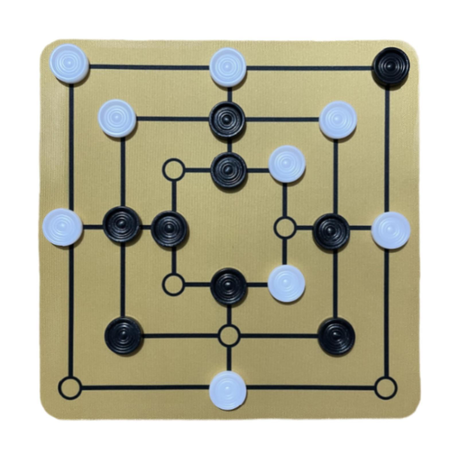 Magideal - Juego De Mesa De Ajedrez Nine Mens Morris, Juego De Mesa De Damas Lógicas De Entretenimiento Y Actividades Familiares, Juguete De Desarrollo Para