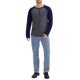 thumbnail image 2 of Camiseta de Hombre de Manga Larga con Bloques de Color Casual Raglán 2XL Gris Azul, 2 of 6