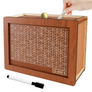 Genérico - Caja De Ahorros De Madera Cash Vault Con Tarjetero Y Bolígrafo