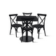 thumbnail image 1 of Mesa restaurant 70x70 Tubo Metal cubierta MDF + 4 Sillas Crossback Danubio - Negra, 1 of 8
