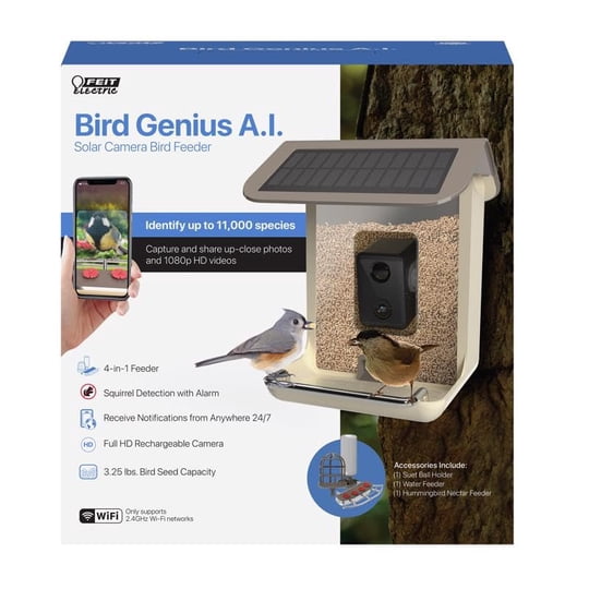 Comedero Inteligente Feit Electric Bird Genius De 2,5 L Con Cámara
