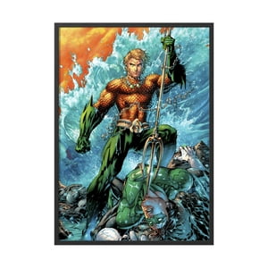 Creango - Cuadro Poster Enmarcado Acuaman Detective Comic Decorativo