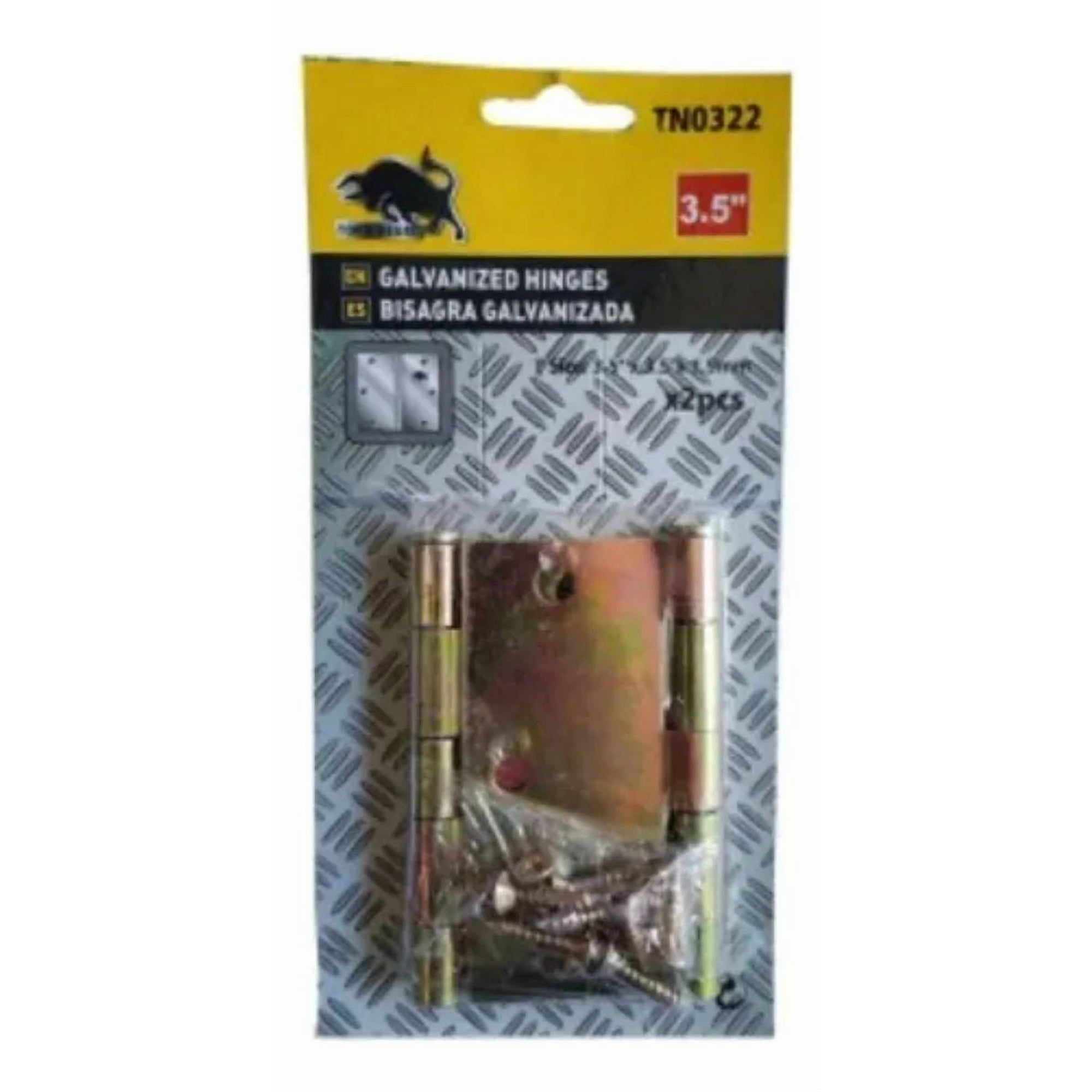 Metalfer - 2 Bisagra Galvanizada 2pcs 3.5 Pulgadas Y Tornillos