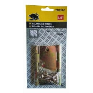Metalfer - 2 Bisagra Galvanizada 2Pcs 3.5 Pulgadas Y Tornillos