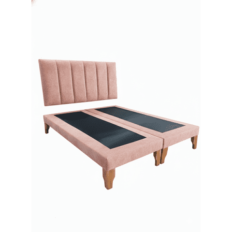 Muebles New - Cama Super King Lineal Palo Rosa Felpa
