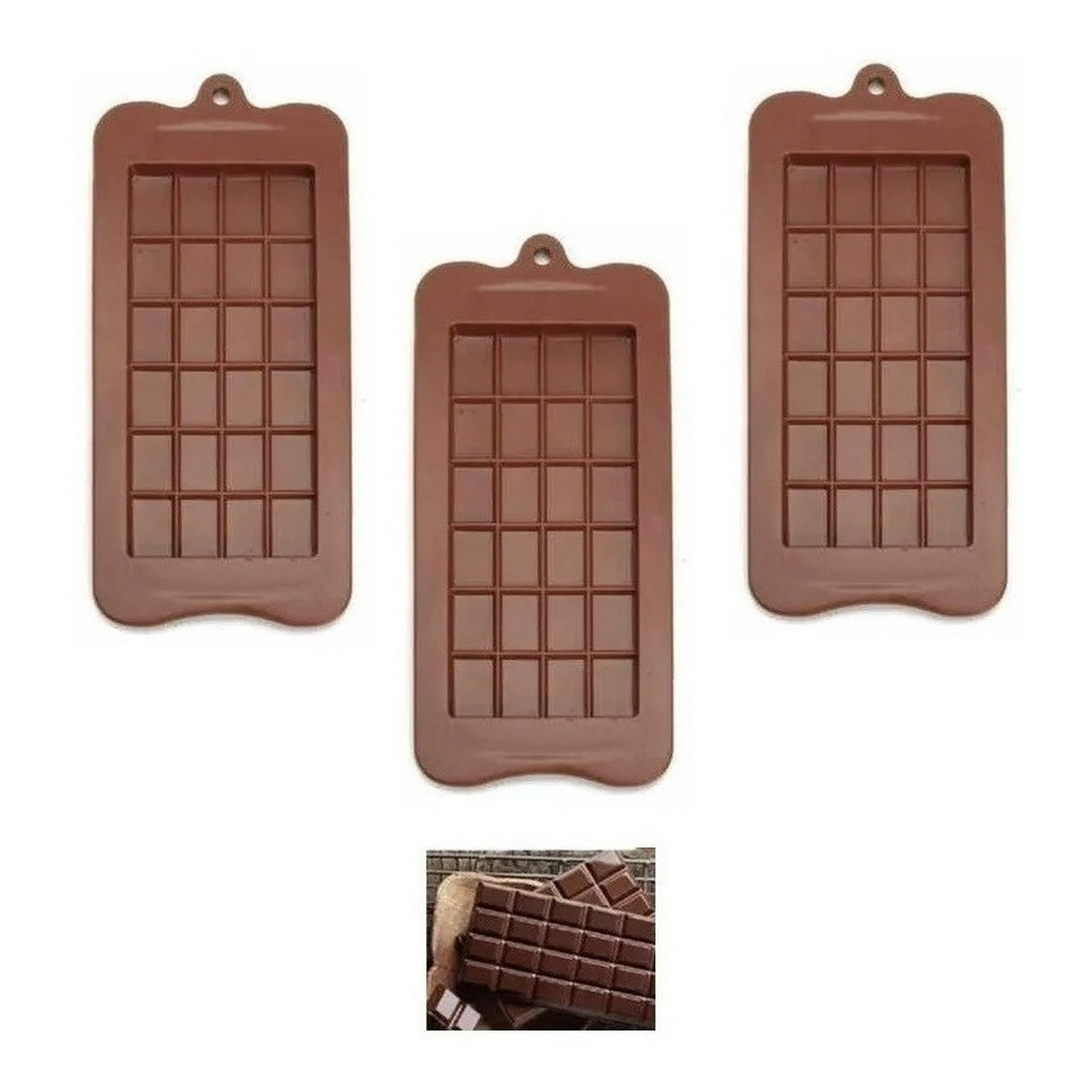 Genérico - Pack X3 Moldes De Chocolate Barra De Chocolate Silicona
