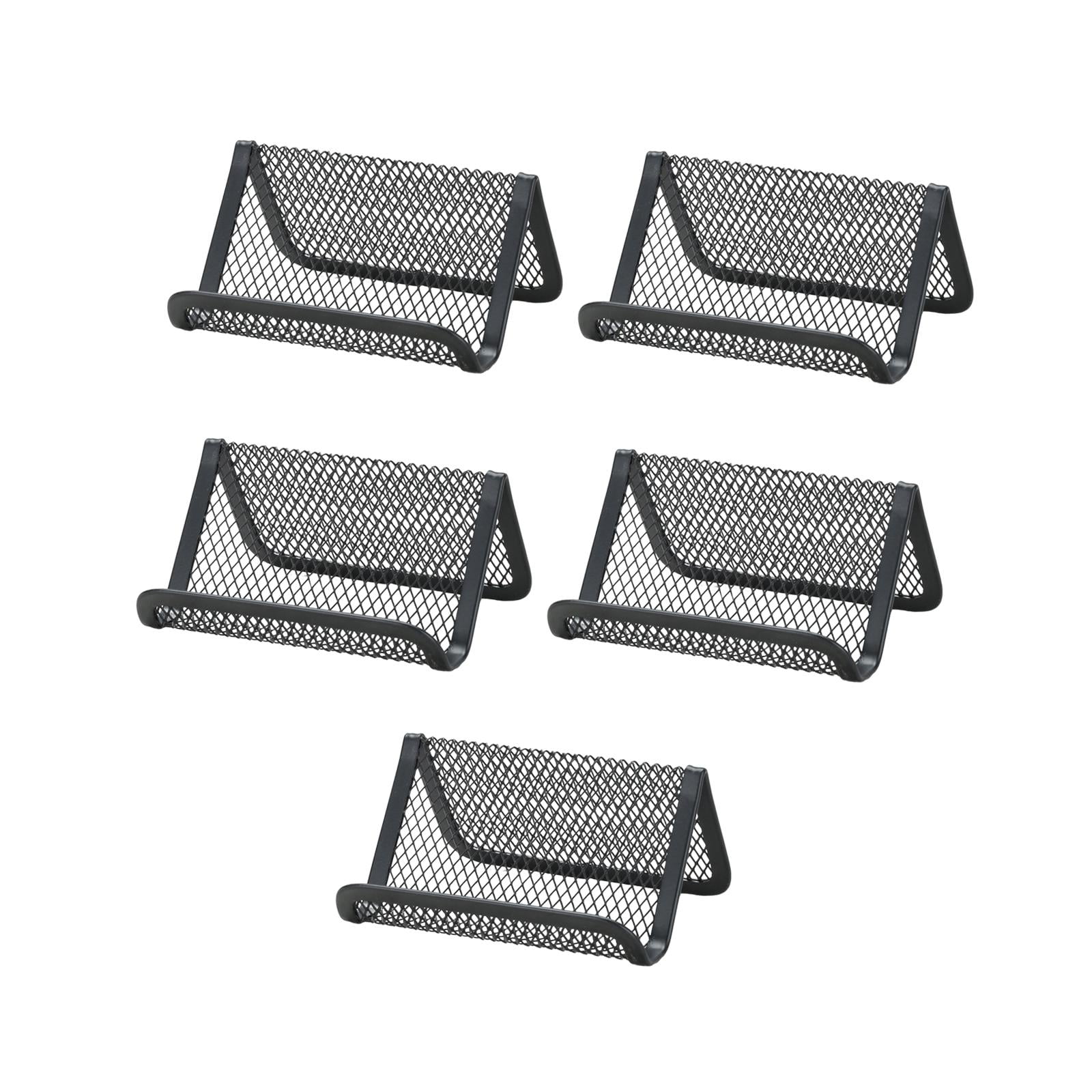 Magideal - Tarjetero De Malla Metálica De 5 Piezas, Soporte Para Tarjetas De Malla, Limpio Con Paño Húmedo, Estuche Para Tarjetas De Crédito, Organizador Para El Negro