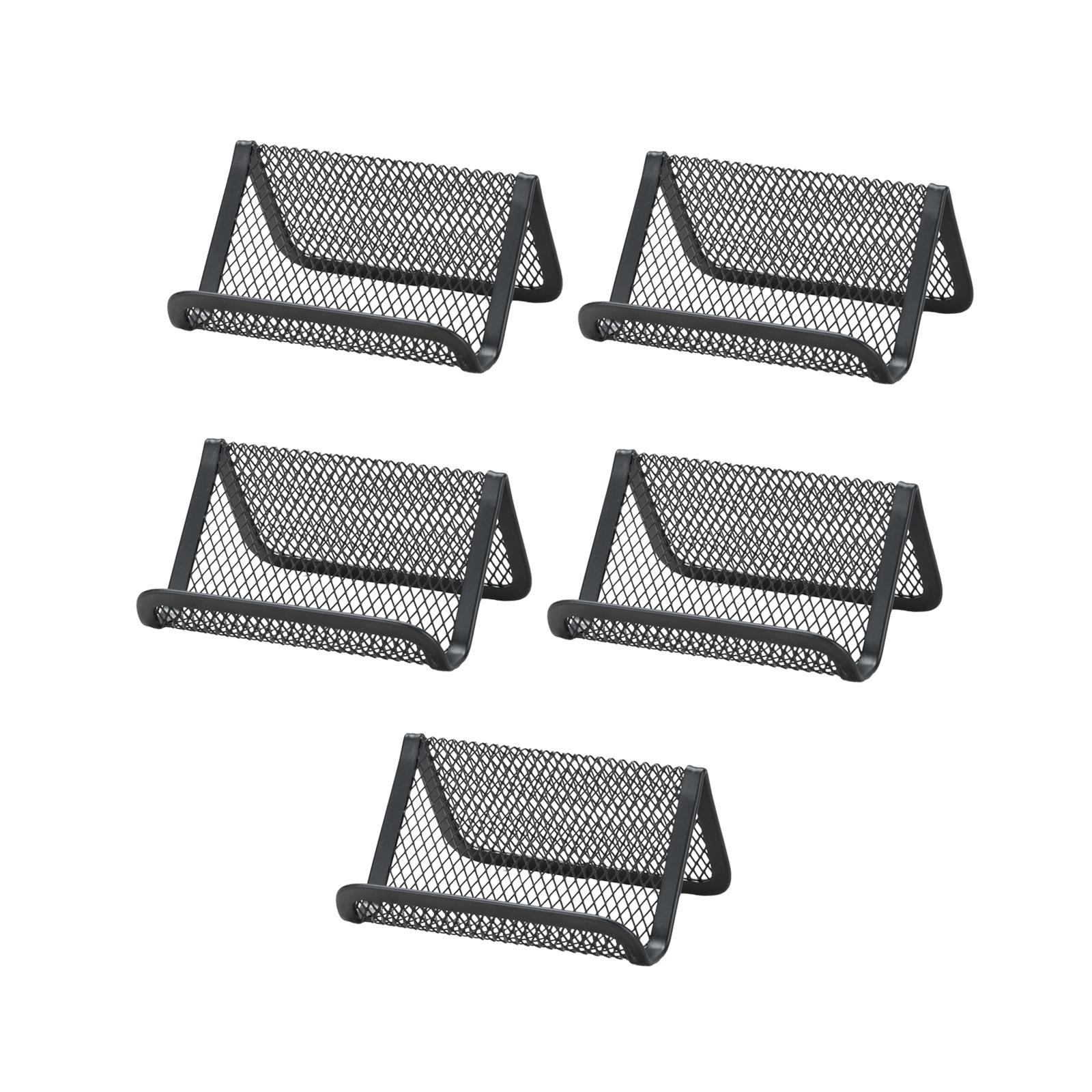 Magideal - Tarjetero De Malla Metálica De 5 Piezas, Soporte Para Tarjetas De Malla, Limpio Con Paño Húmedo, Estuche Para Tarjetas De Crédito, Organizador Para El Negro