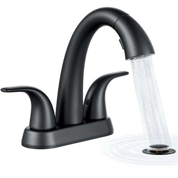 Grifo para lavabo de baño Ultimate Unicorn, negro mate, juego de 4 centros