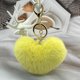 thumbnail image 1 of Xiao Hua Llavero de peluche con forma de corazón - 2 llaveros pequeños, anilla de acero inoxidable, llaveros de uso diario de 6 × 3,54 pulgadas, poliéster suave, apto para llavero de coche, amarillo, 1 of 3
