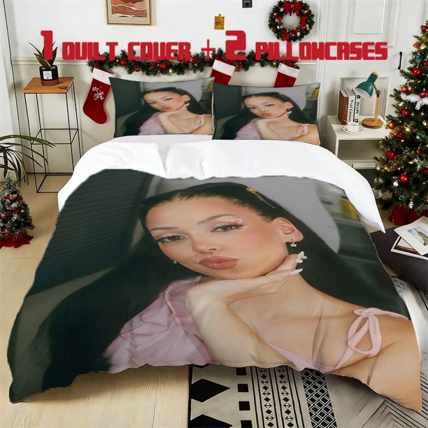 3pcs Ayliva Sweet Pink Printed Bedding Set Featuring a Soft Duvet Cover And Two Pillowcases Suitable for Year Round Use
