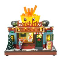 Magideal - Escultura Decorativa De Dibujos Animados Con Forma De Papas Fritas Para Casa, Artesanía, Escena Navideña, Casa De Nieve Para Centros De Mesa, Sala De