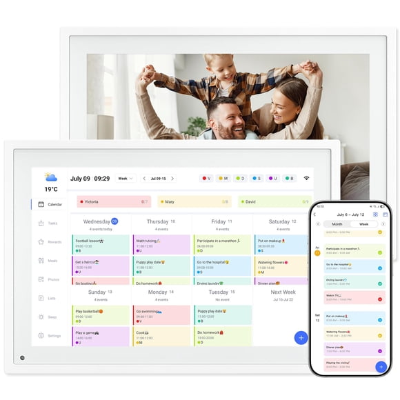 Calendario digital TABWEE Planificador de 10.1 pulgadas con pantalla táctil
