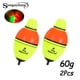 thumbnail image 1 of Flotadores de Pez Luminosos 2 Pzas con 6 Opciones de Tamaño Hechos de Espuma de Alta Densidad para Flotabilidad de 60g Pesca Pesca, 1 of 7
