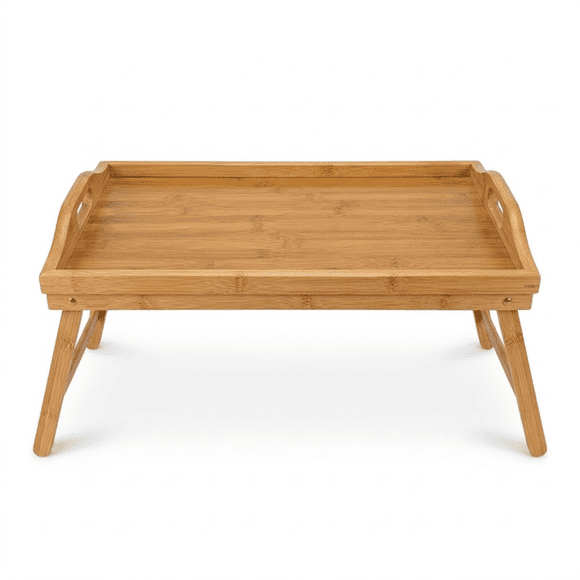 Mesa De Cama Plegable Madera Bambu Bandeja Desayuno Con Pata