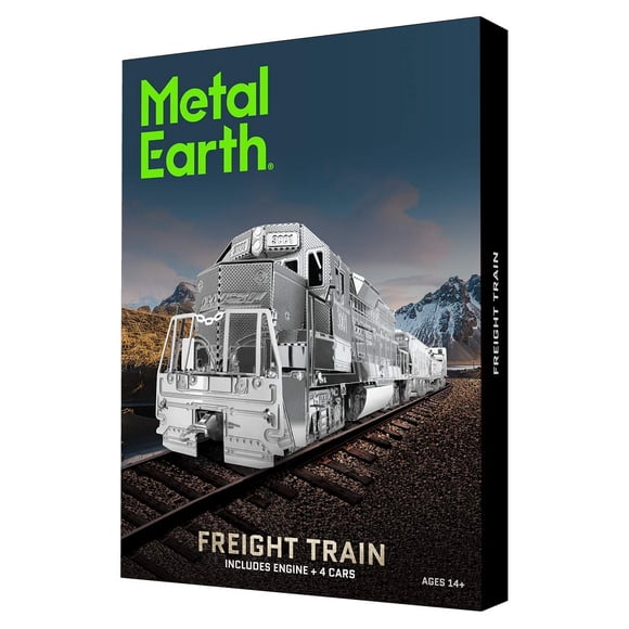 Kit de maquetas de metal 3D Fascinations Metal Earth Freight Train