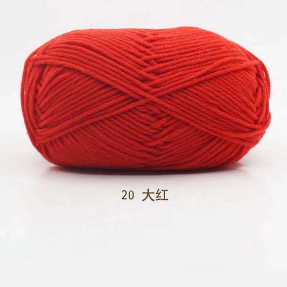 Xiao Hua Hilo para ganchillo, 2 rollos, hilo de algodón para tejer a ganchillo, ideal para bufandas, suéteres, guantes, perfecto para proyectos de manualidades y regalos, rojo