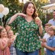thumbnail image 2 of Agnes Orinda Blusas Peplum Babydoll con Volantes de Manga 3/4 y Cuello en V Floral para Mujer Talla Grande 4X Verde, 2 of 7