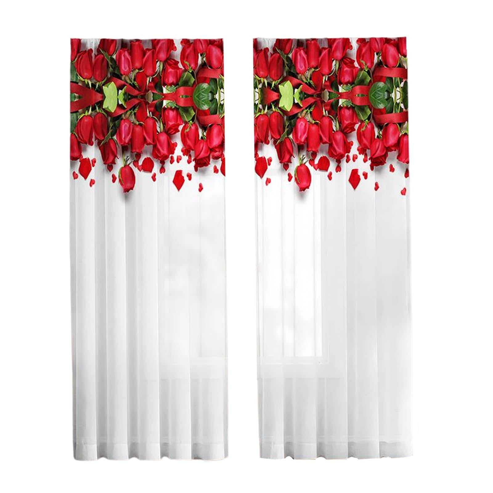 Bothyi - 2x Cortinas Transparentes Impresas Cortinas Para Ventana Para Dormitorio Granja Comedor 132cmx241cm