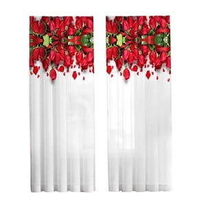 Bothyi - 2X Cortinas Transparentes Impresas Cortinas Para Ventana Para Dormitorio Granja Comedor 132Cmx241Cm