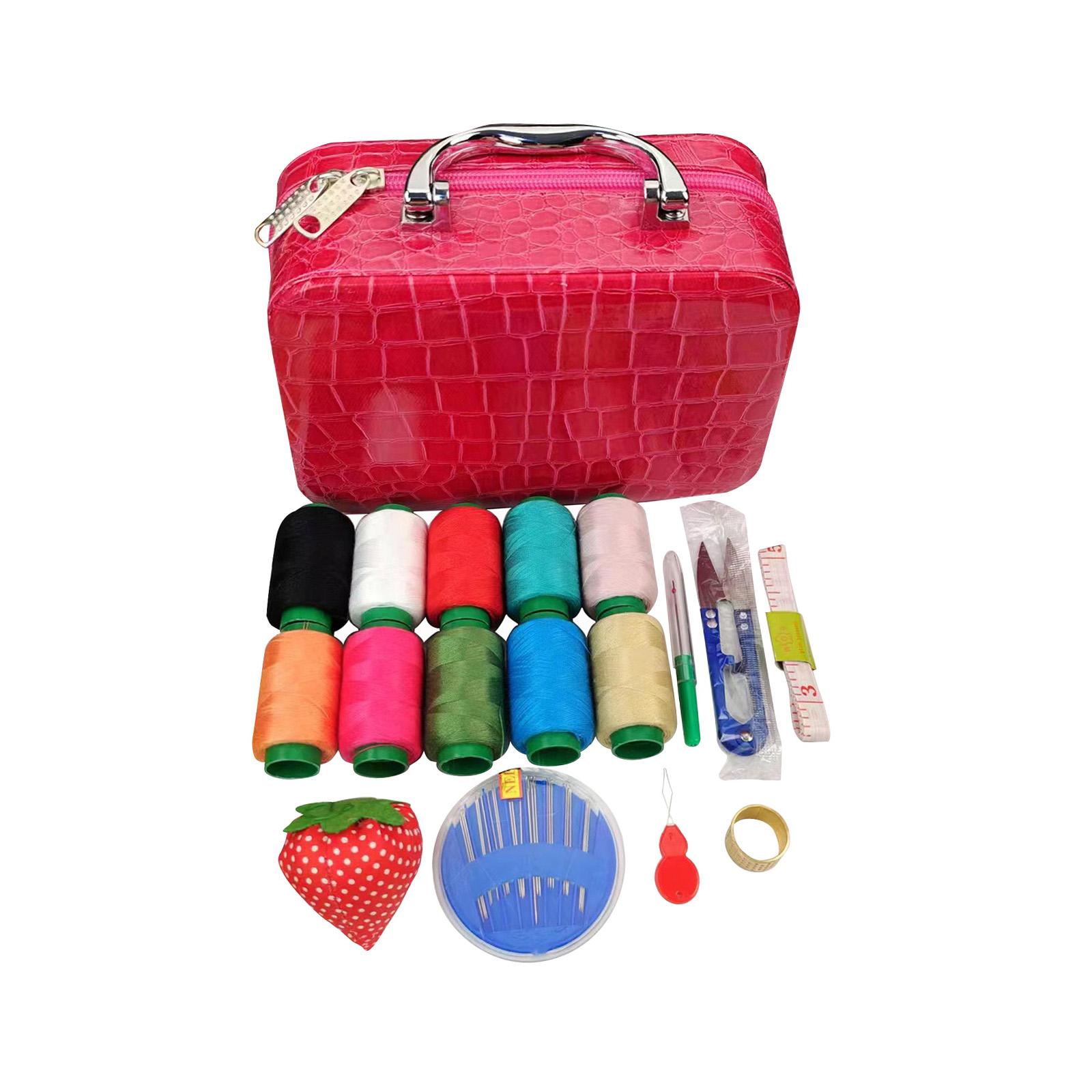 Bothyi - Caja De Costura, Bolsa De Costura De Hilo Para Bordado, Trabajo Hecho A Mano, Ropa De Madre, Reparación, Rosa Roja