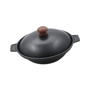 Magideal - Cacerola Redonda Poco Profunda Para Cocinar, Resistente Al Calor Y De Calentamiento Rápido, Para Espaguetis, Para Cocina De Gas O De Inducción Medio