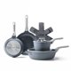 thumbnail image 1 of Juego de utensilios de cocina PRICUSIS, cerámica antiadherente, 9 piezas, color gris, 1 of 8